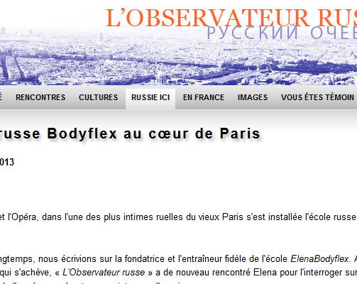 Article sur BodyFlex dans l’« Observateur russe »